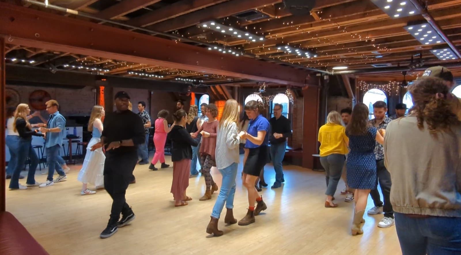 The upstairs dance floor at Ochos — Salsa & Bachata every Friday