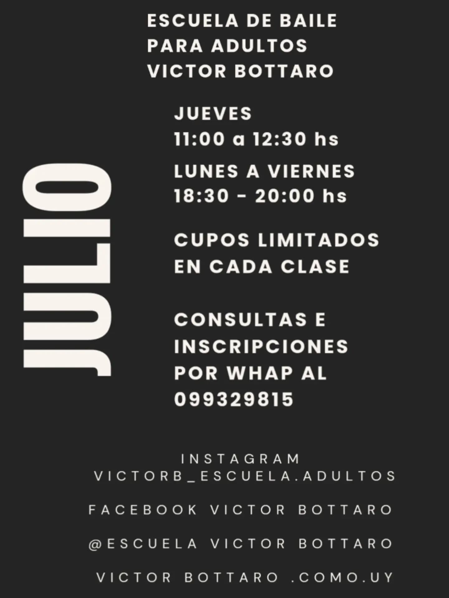 Escuela de Baile para Adultos Victor Bottaro. Montevideo, DEPARTAMENTO DE MONTEVIDEO