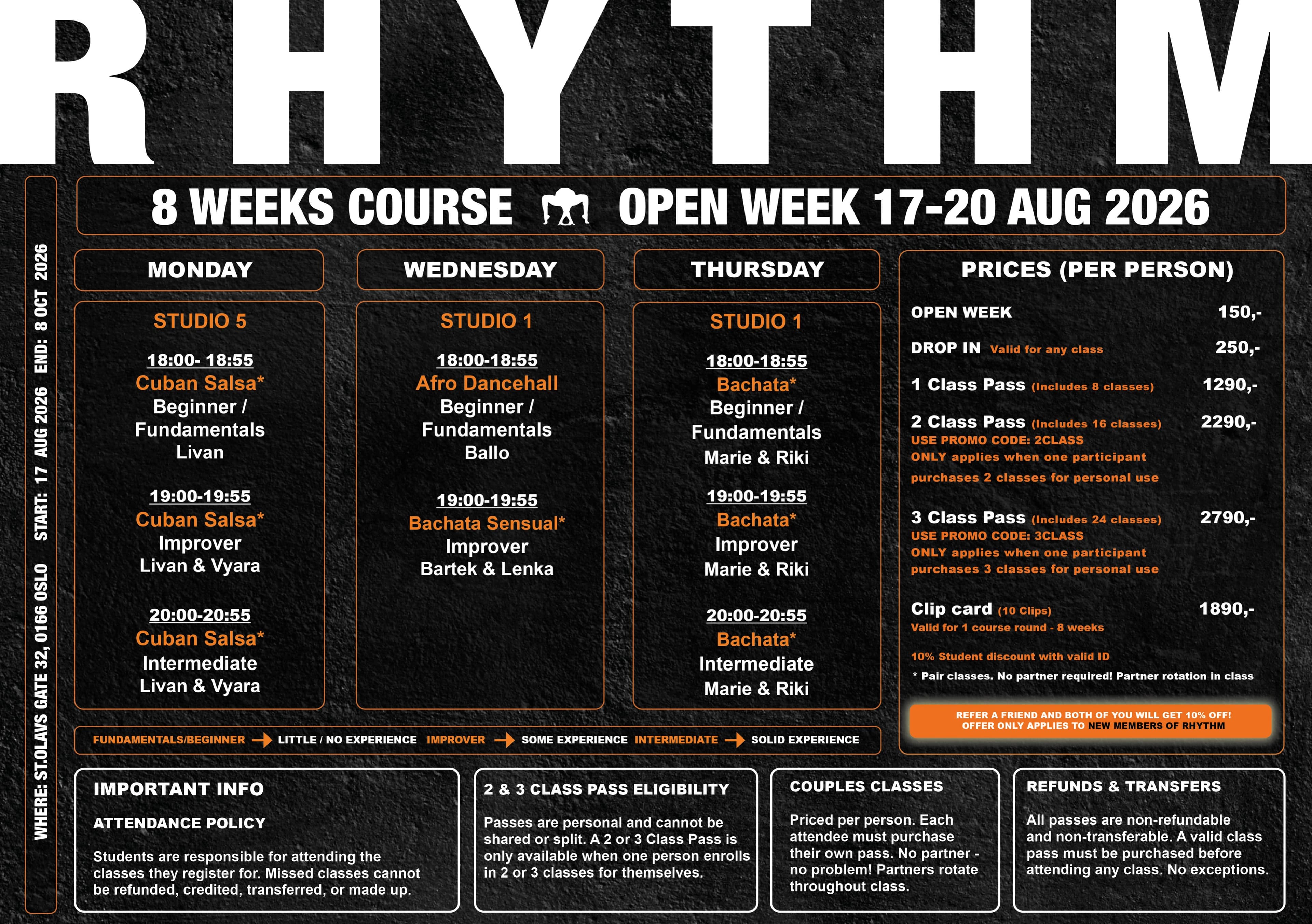 RHYTHM Latin Dance Studio. Oslo