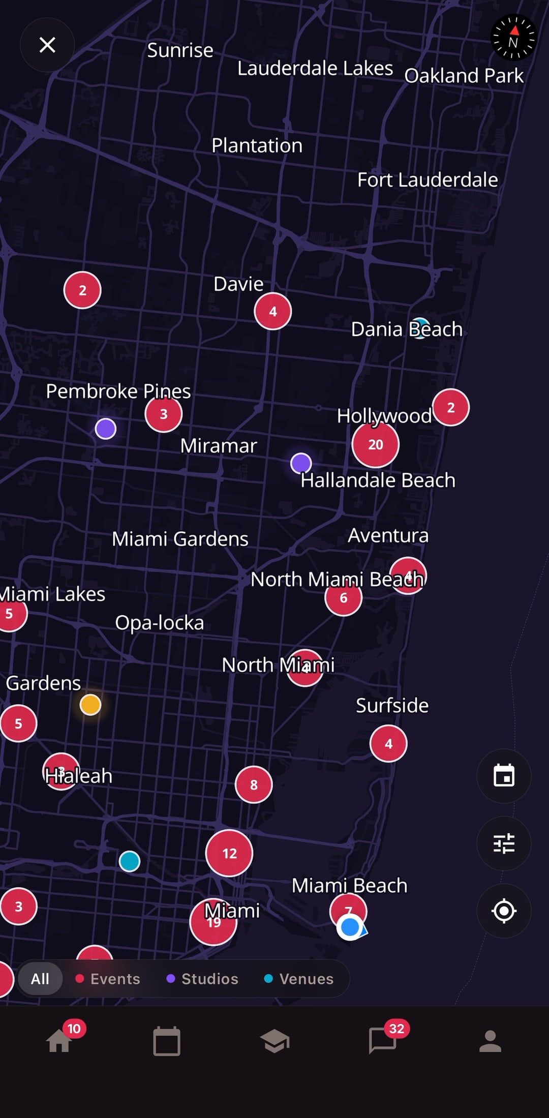 Bailar app: Events & map
